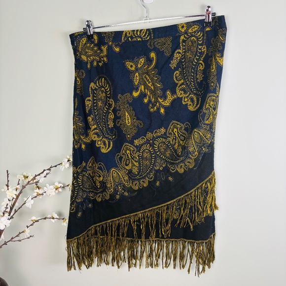 Lane Bryant Paisley Fringe Hem Skirt Size 18 - Picture 3 of 3